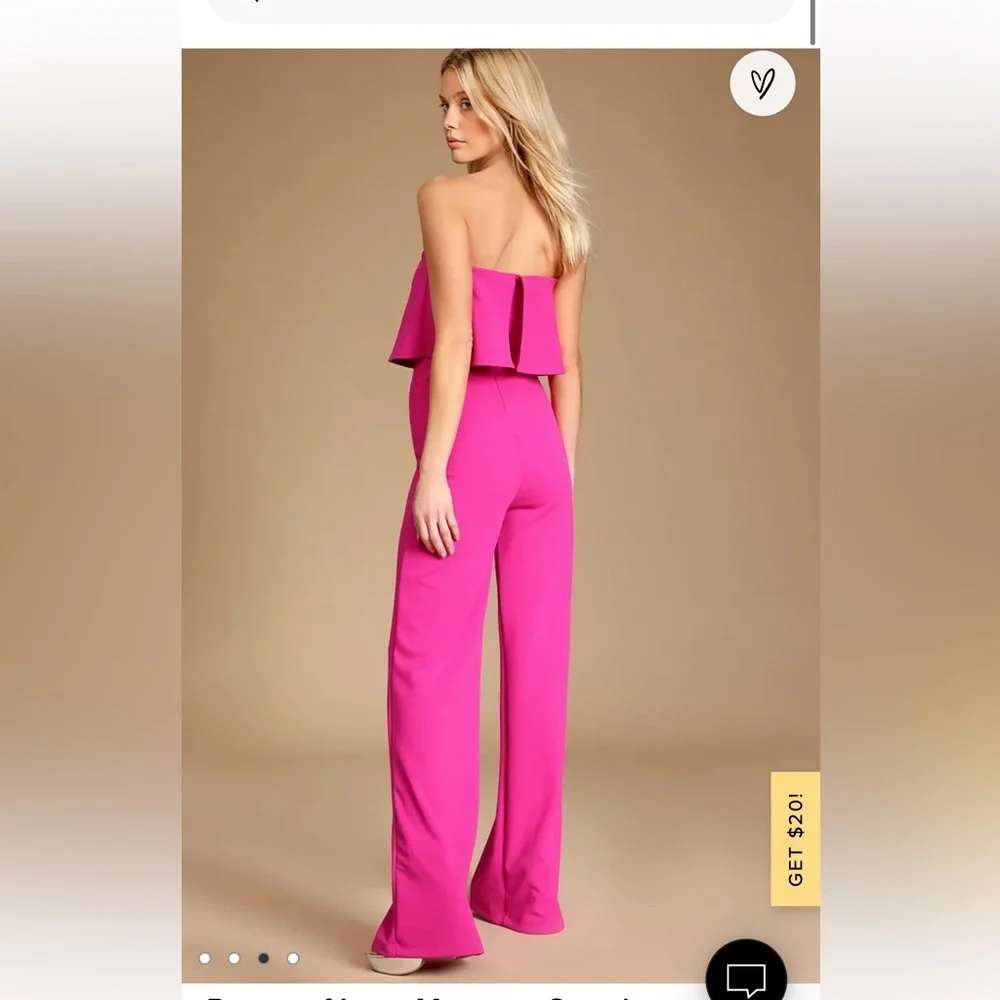 LULUS pink strapless jumpsuit - Picture 3 of 11